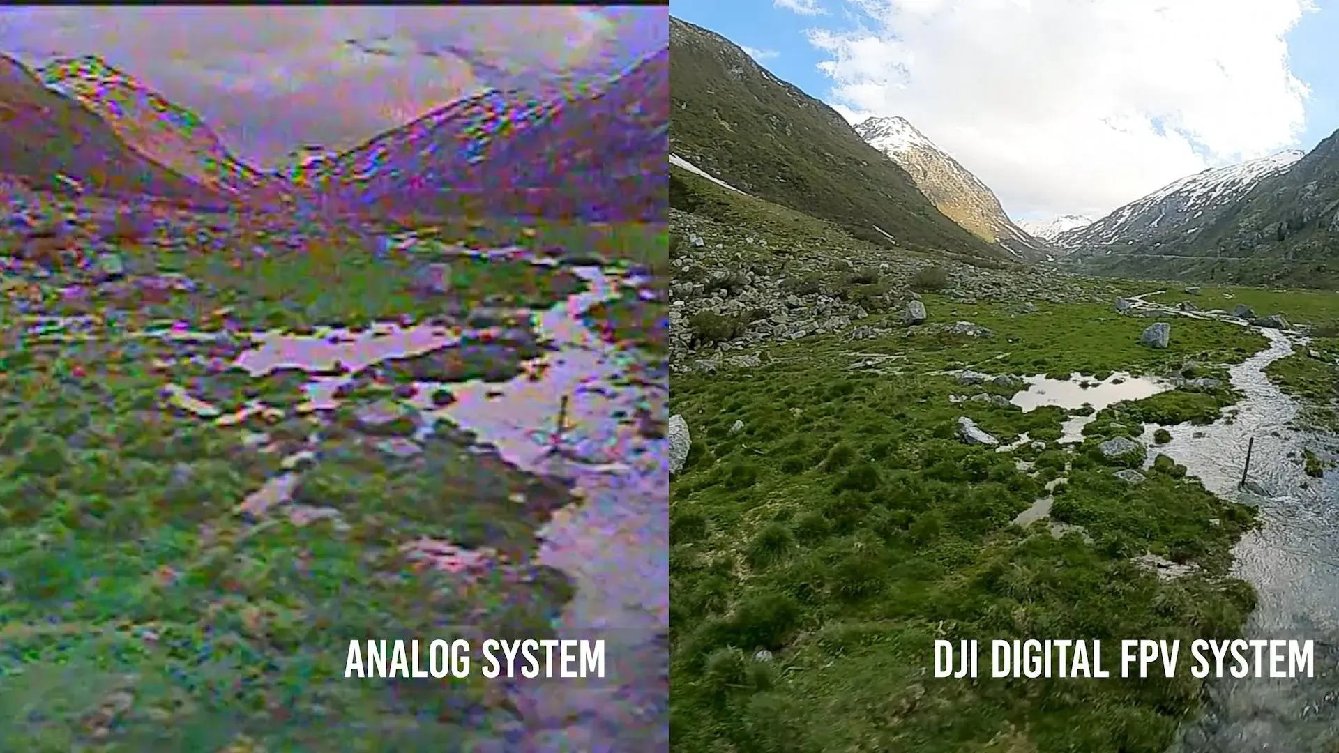 Comparison of FPV analog video vs DJI